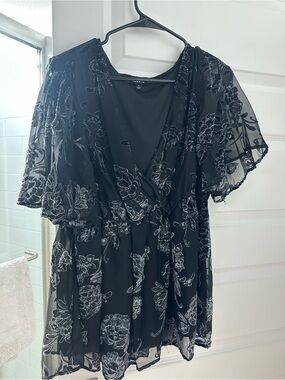 torrid Black Simple Scoop Neck Top